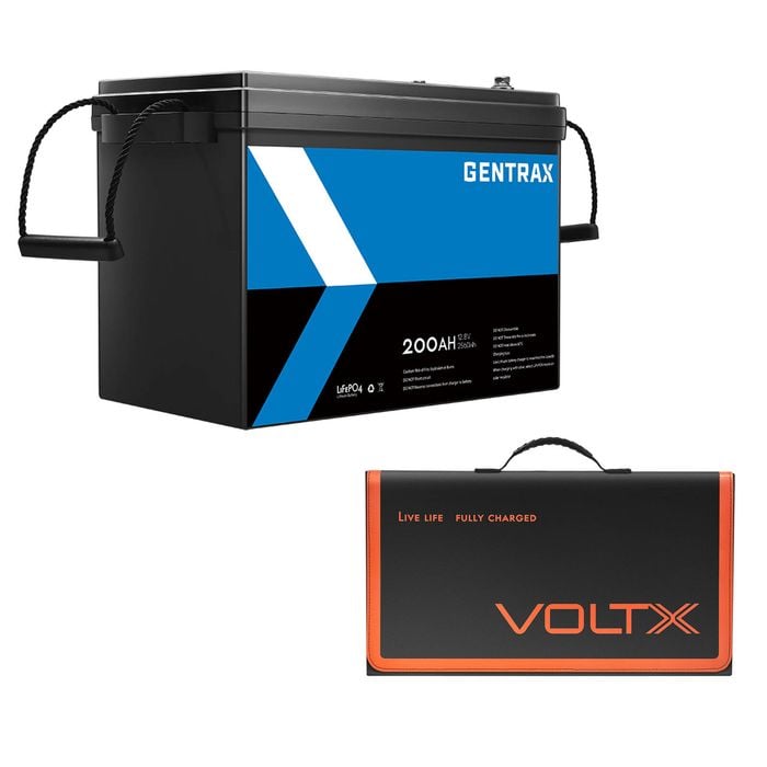 Gentrax 12v 200ah Lithium Battery + 100w Solar Panel