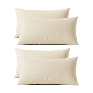 2x 2pc Renee Taylor 400tc Egyptian Cotton King Pillowcase Pair Vanilla 50x90cm