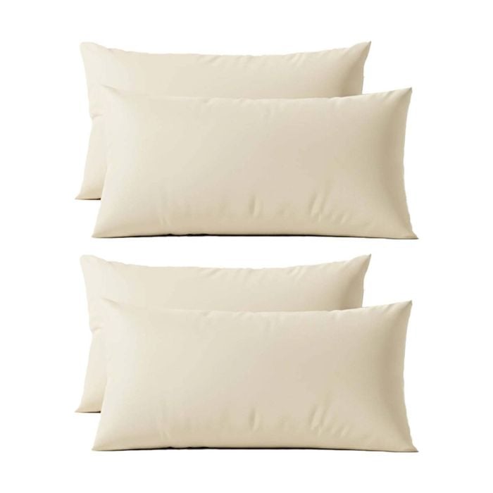 2x 2pc Renee Taylor 400tc Egyptian Cotton King Pillowcase Pair Vanilla 50x90cm