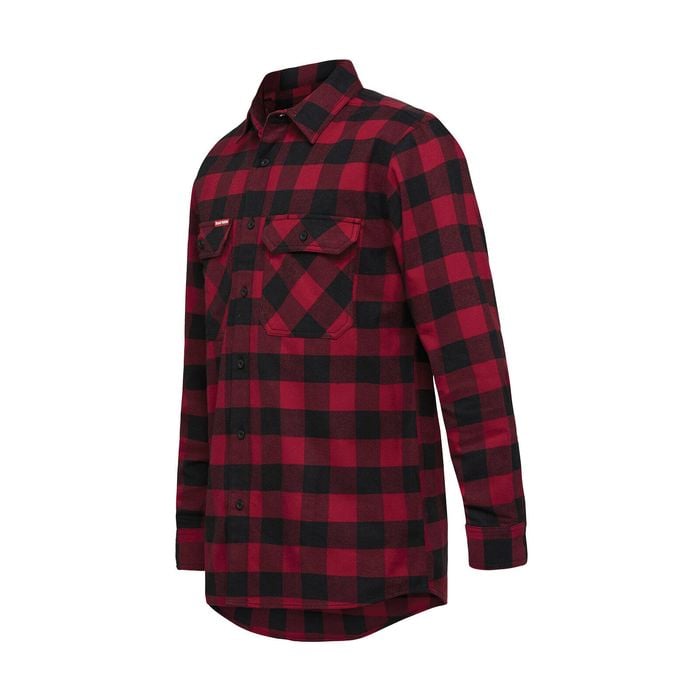 Hard Yakka Red Check Flannel Long Sleeve Shirt - Size L