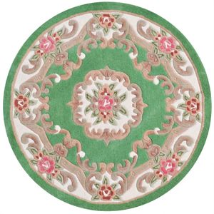 Traditional Handmade Wool Rug-Avolon-Pista Green-120x120cm