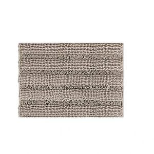 Chenille Bath Mat Runner Non Slip Thick Soft Stripe Design 50 X 81cm