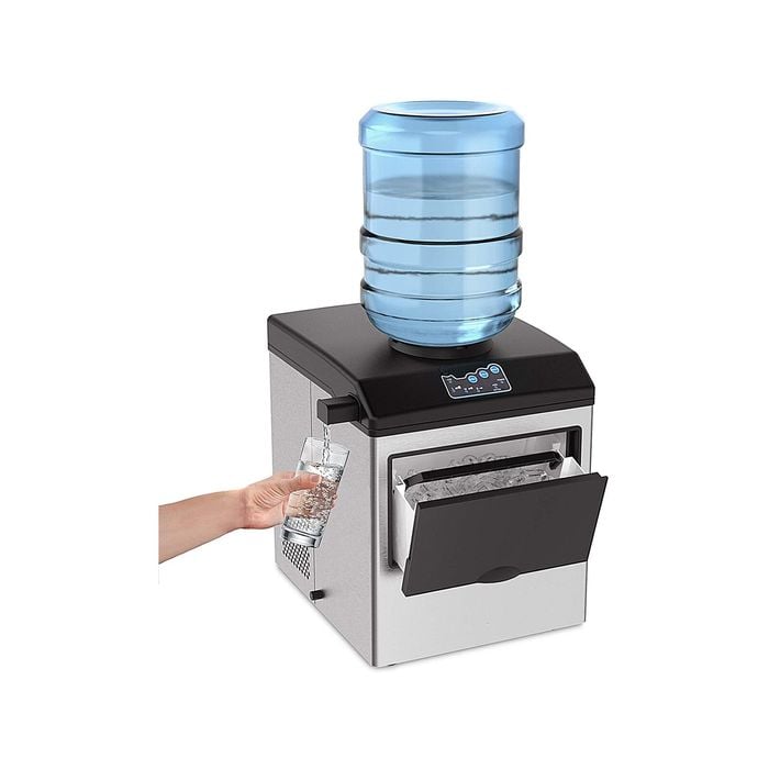 Advwin Ice Maker Portable Ice Cube Maker Machine with Water Dispenser Silver