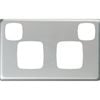 HPM EXCEL Double Powerpoint Coverplate - Matt Silver Double Powerpoint