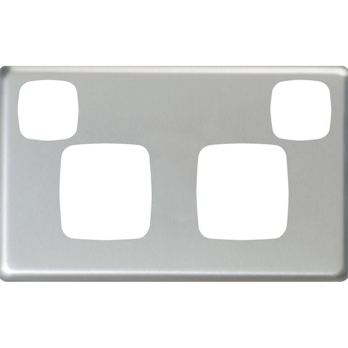 HPM EXCEL Double Powerpoint Coverplate - Matt Silver Double Powerpoint