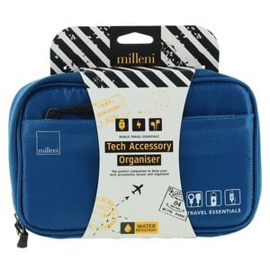 Milleni Multiple Compartment Secure Travel Tech Accessory Organizer 21cm Teal