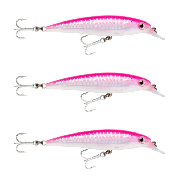 3x Rapala 14cm Saltwater X Rap Jerkbait Fishing Lures - Hot Pink UV