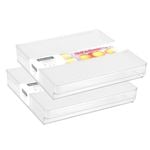2pk Boxsweden Crystal 30x5.5cm Fridge Tray w/ Lid - Clear