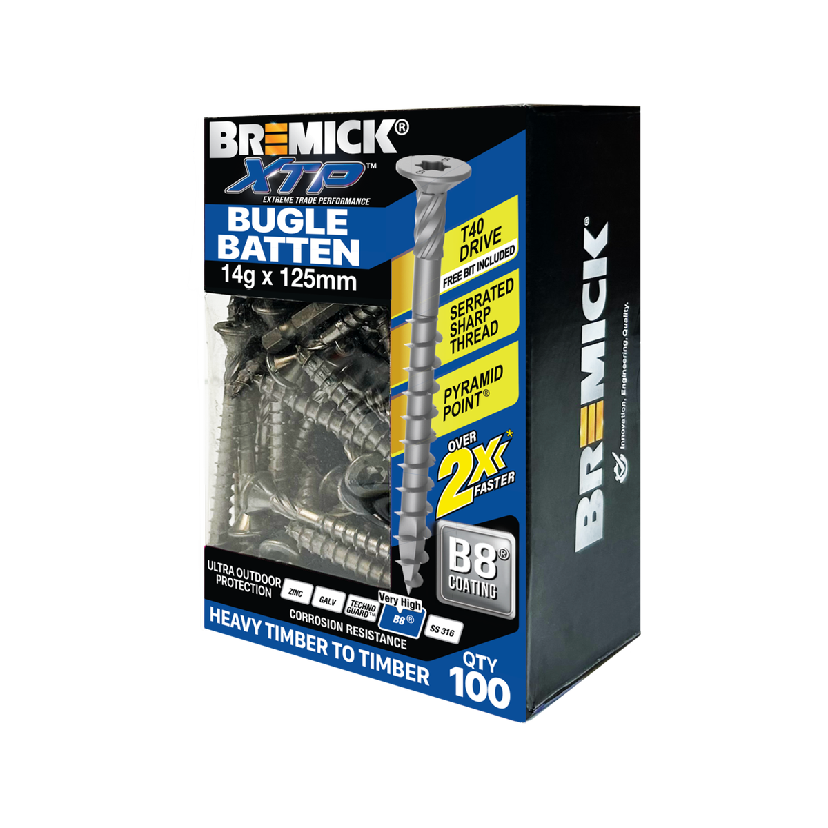 Bremick XTP 14g x 125mm T40 B8 Bugle Batten - 100 Pack - Bunnings New ...