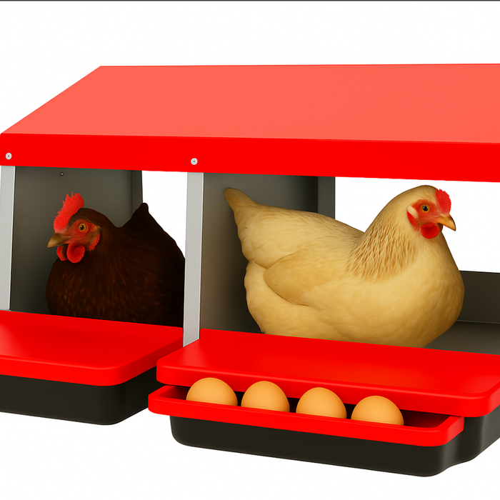 Chicken Rollaway Nesting Box - 2 Hole Automatic Nest Box For Hens & Poultry
