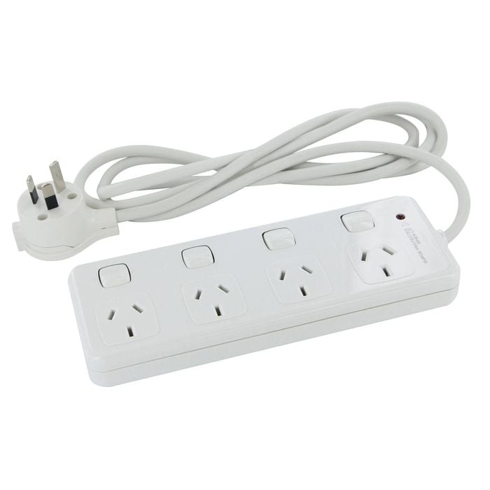 HPM 10 Amp 4 Outlet Surge Protected Powerboard