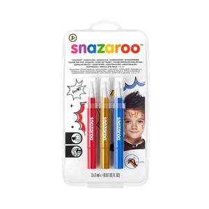 3pc Snazaroo Face/Body Paint Brush Pen Art/Craft Adventure Themed Kit 2ml