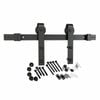 Rolltrak 2000 x 40 x 6mm Matte Black Smooth Finish Barn Door Track Side Fix Set 
