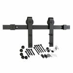 Rolltrak 2000 x 40 x 6mm Matte Black Smooth Finish Barn Door Track Side Fix Set 