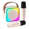 Alpha Mini Portable Karaoke Machine for Adults Kids Bluetooth Speaker with 2 Wireless Microphones