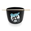 Afl Noodle Bowl With Chopsticks - Port Adelaide Power - Ceramic - 490ml Capacity