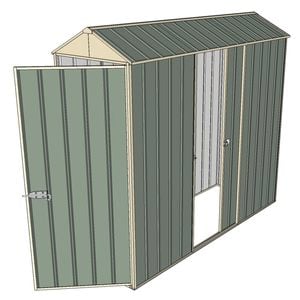 Build-a-Shed 0.8 x 2.3 x 2.1m Gable Single Hinged Door Shed with Single Sliding Side Door - Green
