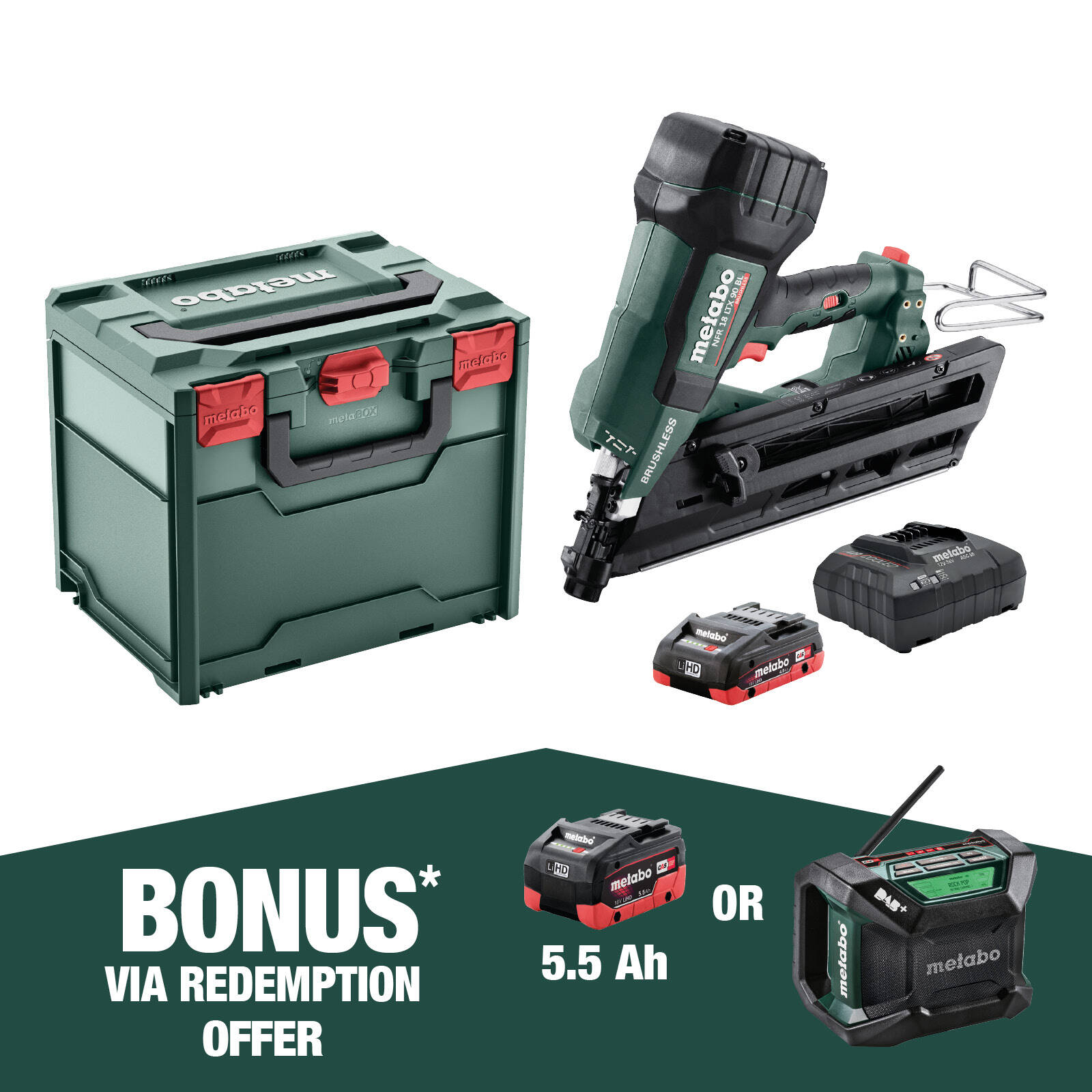 Metabo 18V Framing Nail Gun Combo AU61209010 Bunnings Australia