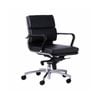 Olg Mode Mid Back Executive Chair Fixed Arms Polished Base New Black Vinyl
