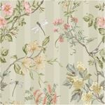 Floral Stripes Sage, Wallpaper 10.05m x 53cm Wallpaper Boutique