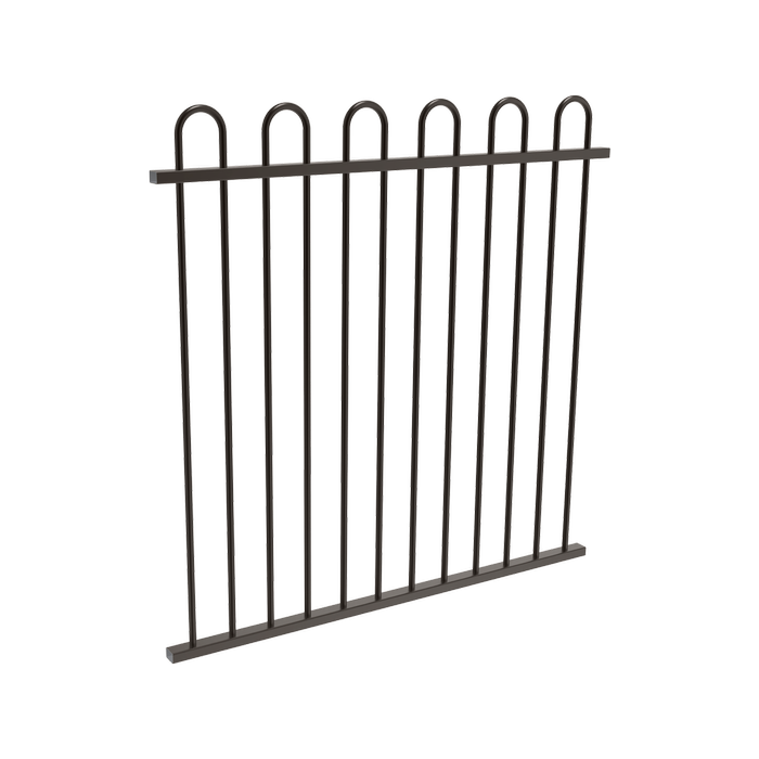 ProtectorAl 0350 - 1200 x 1200 mm Black Aluminium Pool Fence Panel Loop Top