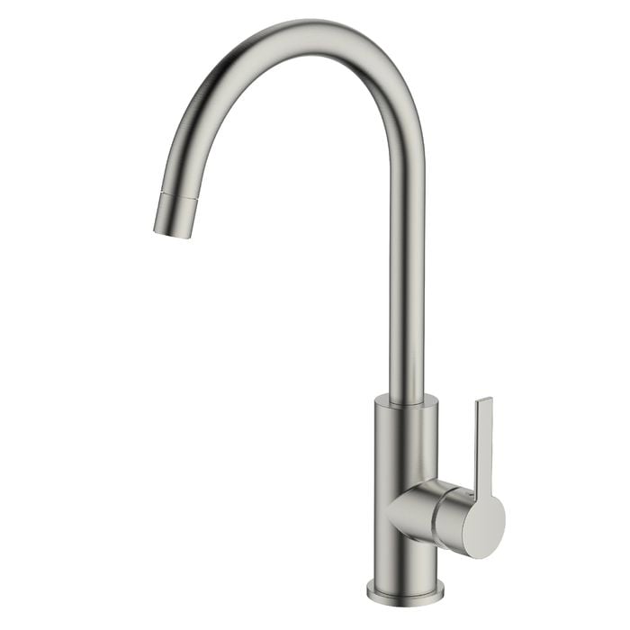 Greens Brushed Nickel Penny Gooseneck Sink Mixer