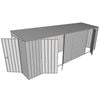 Build-a-Shed 1.5 x 6 x 2m Hinged Door Tunnel Shed With 3 Hinged Side Doors - Zinc