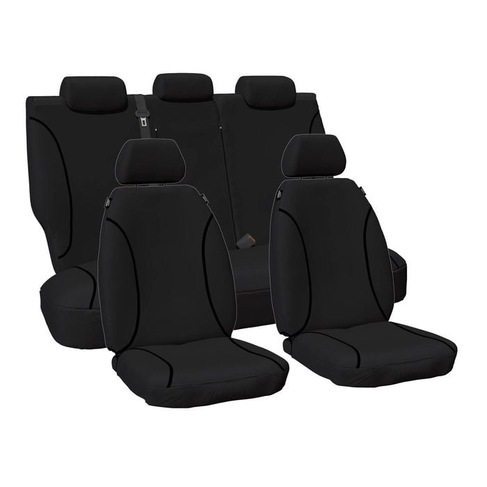 For Mazda Bt-50 Ur Dual Cab 2015-2020 Tradies Black Canvas Car Seat Covers Bt50