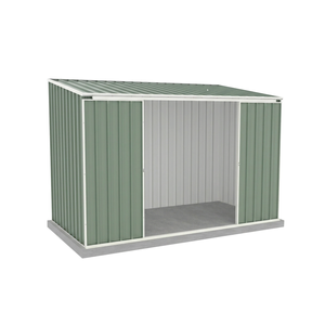 Absco Sheds 3.0 x 1.52 x 2.08m Pale Eucalypt Ezislider Double Sliding Door Garden Shed