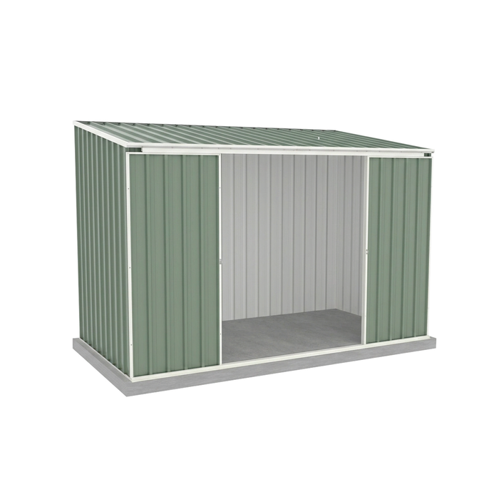 Absco Sheds 3.0 x 1.52 x 2.08m Pale Eucalypt Ezislider Double Sliding Door Garden Shed