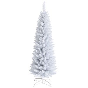 Costway 1.8M White Christmas Tree Slim Xmas Tree w/340 PVC Branch Tips