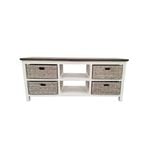 Elegance Living 38x65cm White & Grey Beige Zenna Tv Cabinet