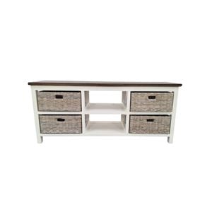 Elegance Living 150x38x65cm White & Grey Beige Zenna TV Cabinet