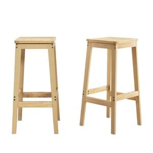 Artiss Bar Stools Rubber Wood Set of 2