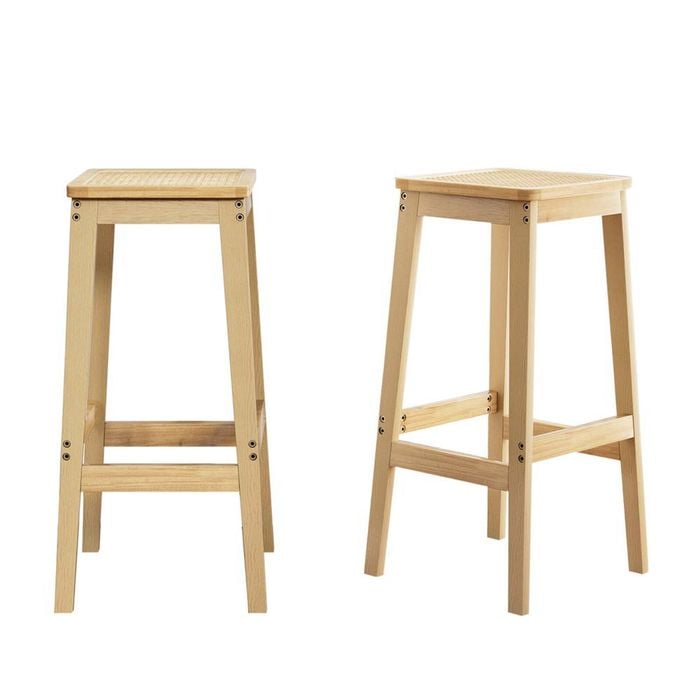 Artiss Bar Stools Rubber Wood Set of 2