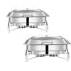 SOGA 2X Rectangular Stainless Steel Chafing Dish Tray