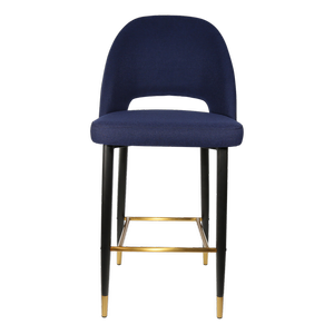 Durafurn 750mm High Navy Fabric Semifreddo Stool with Black Metal Legs