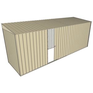 Build-a-Shed 1.5 x 5.2 x 2m Single Sliding Side Door Skillion Shed - Cream