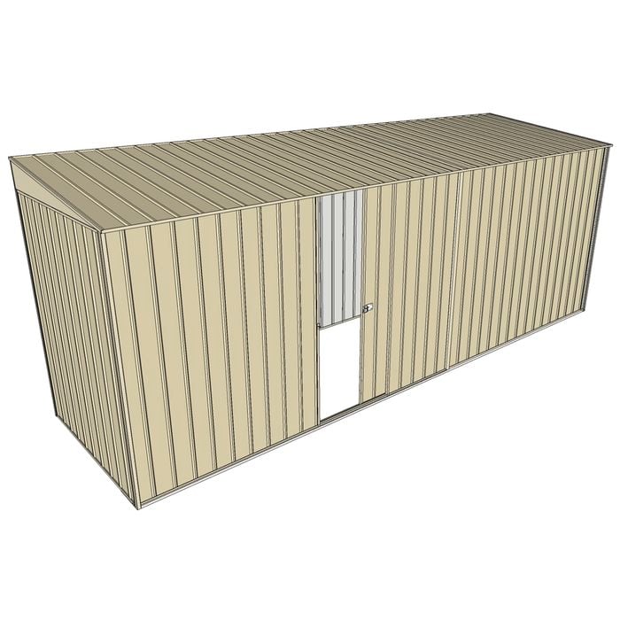Build-a-Shed 1.5 x 5.2 x 2m Single Sliding Side Door Skillion Shed - Cream