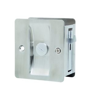 Lockwood Satin Stainless Steel Symmetry Square Privacy Cavity Sliding Door Set