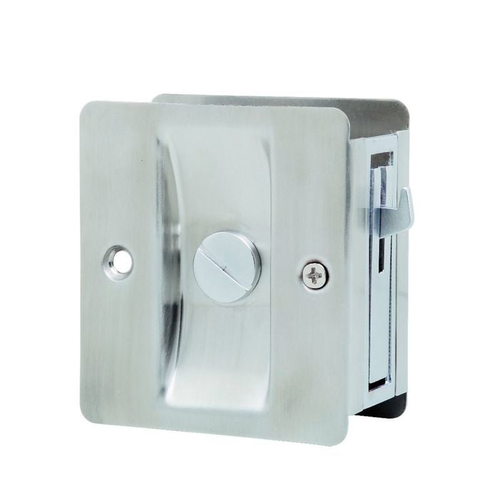 Lockwood Satin Stainless Steel Symmetry Square Privacy Cavity Sliding Door Set