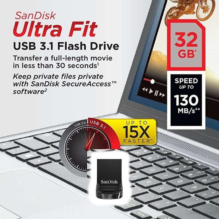 SanDisk Ultra Fit USB 3.1 Flash Drive 32GB SDCZ430-G46