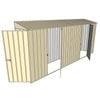 Build-a-Shed 0.8 x 4.5 x 2m Skillion Single Hinged Door Shed with Dual Single Hinged Side Doors - Cream