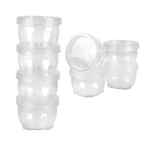 4pc Home Expression 240ml Plastic Containers Twist Stackable - Clear