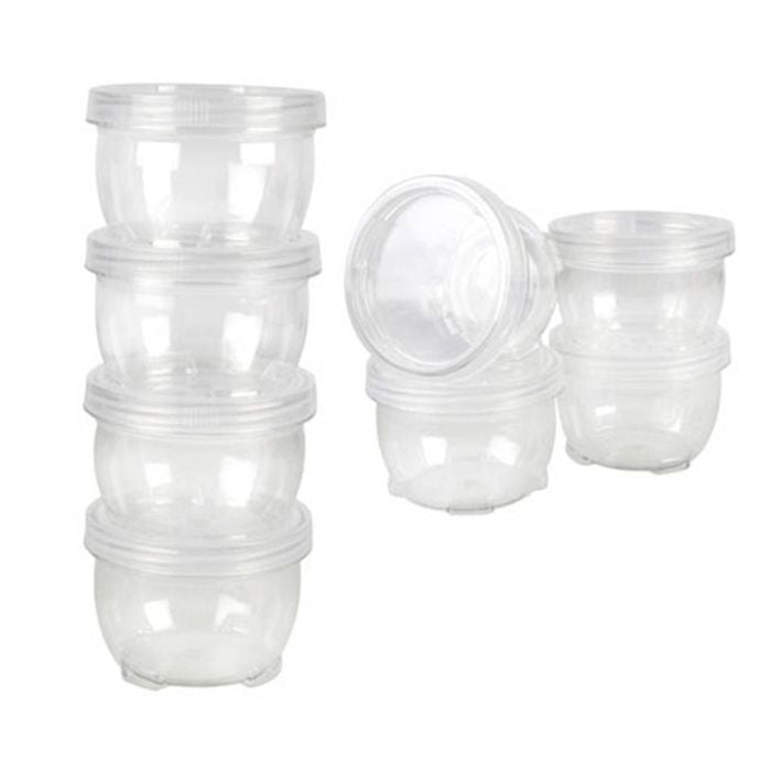 4pc Home Expression 240ml Plastic Containers Twist Stackable - Clear