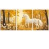3pcs a White Unicorn in An Enchanted Forest Print 100% Australian Made 3 x 40x60cm (Metal Print)
