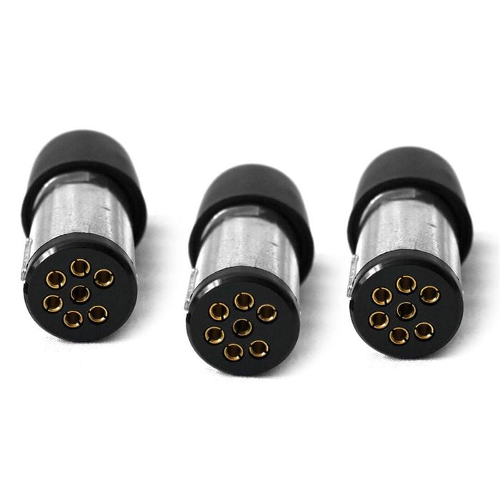 Elinz Trailer Plug 7 PIN Small Round Metal Connector Adaptor Socket Car Caravan Boat x3