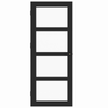 Rapid 820 x 2040 x 40mm Black Aluminium Door 4 Glass Double Glazed Panels