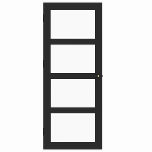 Rapid 820 x 2040 x 40mm Black Aluminium Door 4 Glass Double Glazed Panels