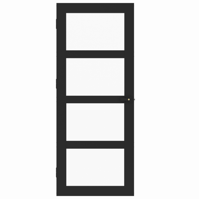 Rapid 820 x 2040 x 40mm Black Aluminium Door 4 Glass Double Glazed Panels